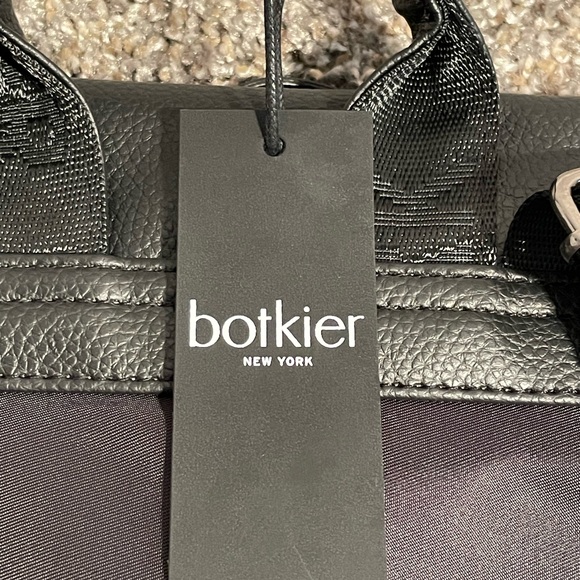 NWT Botkier New York Black Faux Leather and Nylon Backpack